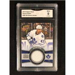 NAZEM KADRI GAME USED JERSEY CARD GRADED 9