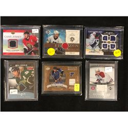 NHL STARS GAME WORN JERSEY CARD LOT