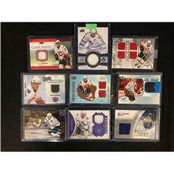 NHL GAME WORN JERSEY CARD LOT