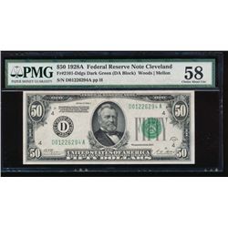 1928A $50 Cleveland Federal Reserve Note PMG 58