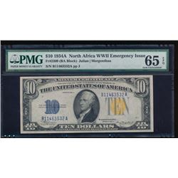 1934A $10 North Africa Silver Certificate PMG 65EPQ