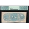 Image 2 : 1863 $20 Confederate States of America Note PCGS 58PPQ