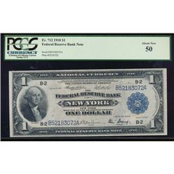 1918 $1 New York Federal Reserve Bank Note PCGS 50