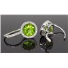Image 5 : 14KT White Gold 5.96ctw Peridot and Diamond Earrings