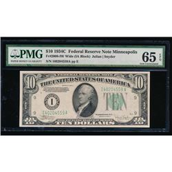 1934C $10 Minneapolis Federal Reserve Note PMG 65EPQ