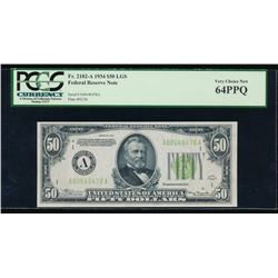 1934 $50 Boston Federal Reserve Note PCGS 64PPQ