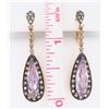 Image 3 : Levian 14KT Rose Gold Amethyst and Diamond Earrings