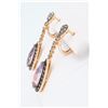 Image 4 : Levian 14KT Rose Gold Amethyst and Diamond Earrings