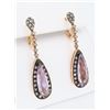 Image 5 : Levian 14KT Rose Gold Amethyst and Diamond Earrings