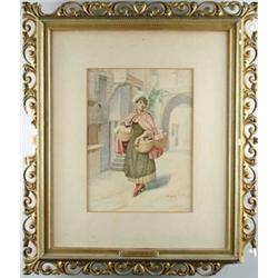 MARIE DE GARAY (French, 19th Century) BACK FROM THE MARKET.