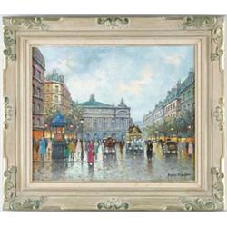 ANTOINE BLANCHARD (French, 1910-1988 )PARIS STREET SCENE.