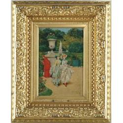 RICARDO C. DIAQUE (French, 19th Century) “GARDEN OF THE VATICAN”.