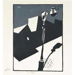 JEAN POUGNY (IVAN PUNI) (Russian/French, 1894-1956) NIGHTTIME STREET SCENE.