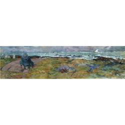 UNSIGNED (French/English, Last quarter of 19th Century) GARDENING ON THE NORMANDY COAST.