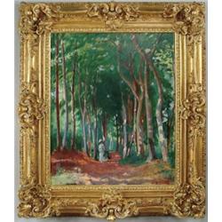 JEAN PUY (French, 1876-1960) A STROLL THROUGH THE WOODS.