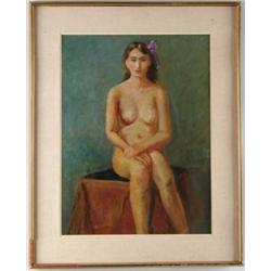 CHARLES H. CAMOIN (French, 1879-1965) SEATED NUDE.