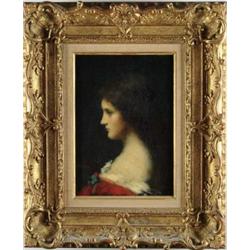 JEAN-JACQUES HENNER (French, 1829-1905) “YOUNG GIRL”.