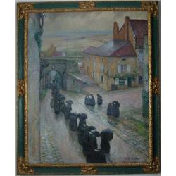 JULES RENE HERVE (French, 1887-1981) “TEMPS GRIS A LANGRES” (“Cloudy Day in Langres, France”).