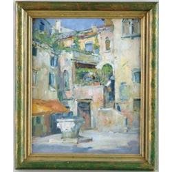 MAURICE BOMPARD (French, 1857-1936) A FRENCH COURTYARD.