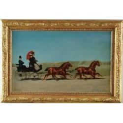 HEINRICH GOTTFRIED WILDA (Austrian, 1862-1911) SUNDAY CARRIAGE RIDE.