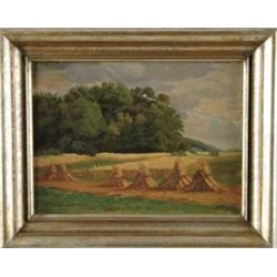 FRITZ CARL WERNER EBEL (German, 1835-1895) HAYING THE FIELD.