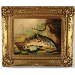 PERCY FORSTER (British, 19th Century) “YELLOW-FIN TROUT”.