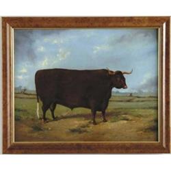JAMES CLARK (British, 19th Century) PORTRAIT OF A PRIZE BULL.