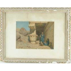 WILLEM DE FAMARS TESTAS (Dutch, 1834-1896) FIGURES AMONGST THE RUINS.