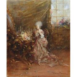 FRANCESCO LONGO MANCINI (Italian, 1880-1954) PREPARING TO MEET THE CARDINAL.