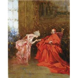 FRANCESCO LONGO MANCINI (Italian, 1880-1954) MEETING THE CARDINAL.