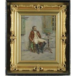 CIRO COZZOLINO (Italian, Early 20th Century) OUTSIDE THE TAVERN.