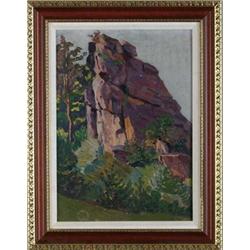 MAX KAHRER (Romanian, 1878-1937) THE ROCK OUTCROPPING.