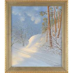 GULBRANDT SETHER (Norwegian/American, 1869-1910) CLEARING SKIES IN WINTER LANDSCAPE.