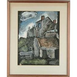 PAVEL TCHELITCHEW (Russian, 1898-1957) LANDSCAPE WITH HOUSE.