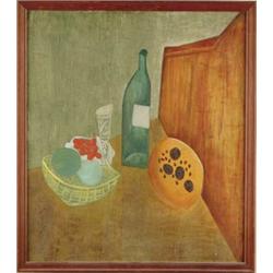 DAVID PETROVICH STERENBERG (Russian, 1881-1948) STILL LIFE WITH GREEN BOTTLE.