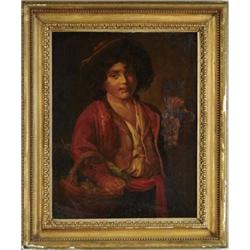 MURILLO (European, 19th/20th Century) BOY WITH GRAPES.