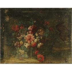 UNSIGNED (European, 19th Century) BASKET OF FLOWERS.