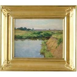 VLADIMIR MIKHAILOVICH SINITSKI (Russian, 1896-1980) AT THE RIVER.