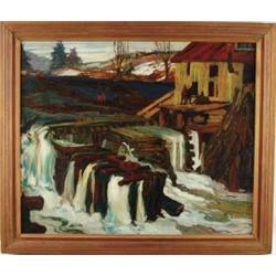 GEORGE PEARSE ENNIS (American, 1884-1936) THE LUMBER MILL.