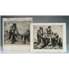 Image 1 : GEORGE PEARSE ENNIS (American, 1884-1936) TWO ETCHINGS: “PREPARING NETS” AND “TARRING NETS”.