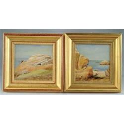 ALBERT BABB INSLEY (American, 1842-1937) PAIR OF MAINE COASTAL SCENES.