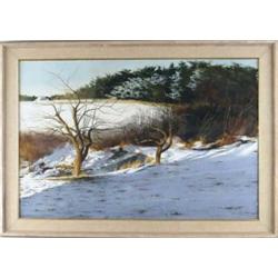 THOMAS CROTTY (American, 20th Century) MAINE WINTER LANDSCAPE.