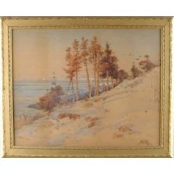 SAMUEL PETER ROLT TRISCOTT (American, 1846-1925) “DEAD SPRUCES ABOVE DEAD MAN’S COVE”.