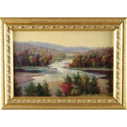 GEORGE MCCONNELL (American, 1852-1929) “THE GREAT FALLS OF THE SACO AT HIRAM, MAINE”.