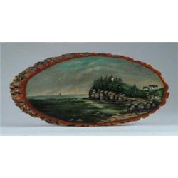 GEORGE M. HATHAWAY (American, 1852-1903) “OWLS HEAD ROCK & LIGHT OWLS HEAD, ME”.