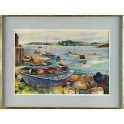 LAURENCE PHILIP SISSON (American, 1928-) MAINE HARBOR.