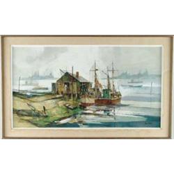 JOHN CUTHBERT HARE (American, 1908-1978)”TENANTS HARBOR, MAINE”.