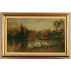 JAMES EVERETT STUART (American, 1852-1941) “PISCATAQUIS RIVER, ABOVE THE WOOLEN MILL DAM, DOVER, ME”