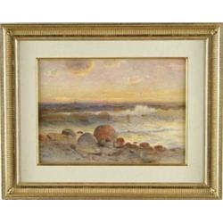 FRANK KNOX MORTON REHN (American, 1848-1914) SUNSET SHORELINE.