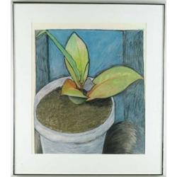 PAIEMENT (American, 20th Century) “WHITE WITH BLUE WITH GREEN”.